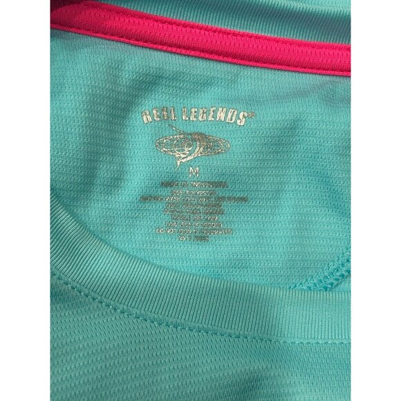 Reel Legends Aqua Blue Medium Long-Sleeve Performance Shirt Moisture Wicking - Picture 5 of 8